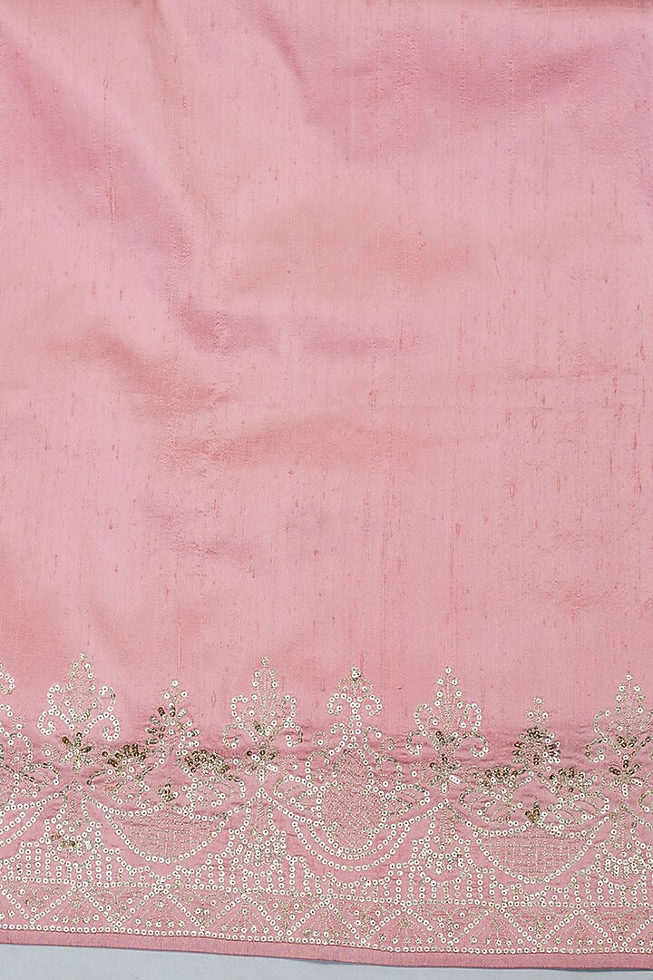 Pink Georgette Sequins Embroidered Bridal Saree Set by Anushree Reddy at Pernia's Pop Up Shop