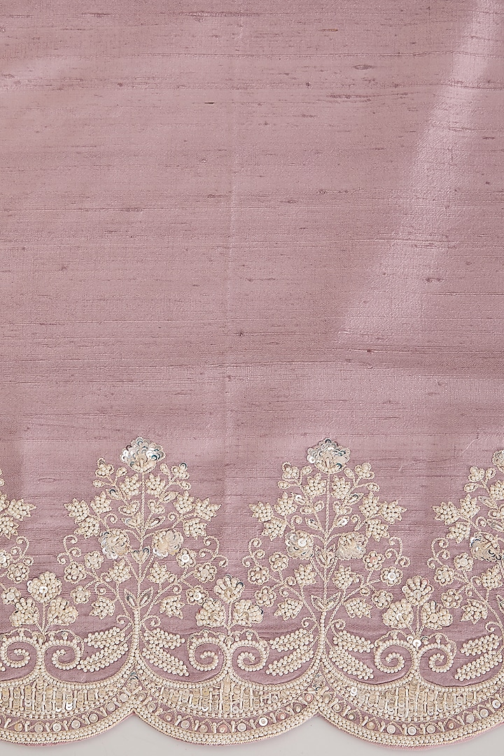 Pink Organza Pearl Hand Embroidered Bridal Saree Set by Anushree Reddy at Pernia's Pop Up Shop
