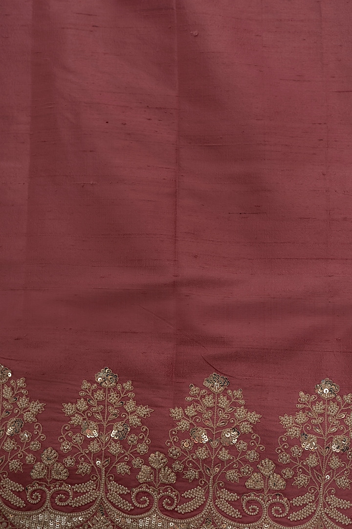 Coral Organza Hand Embroidered Bridal Saree Set by Anushree Reddy at Pernia's Pop Up Shop