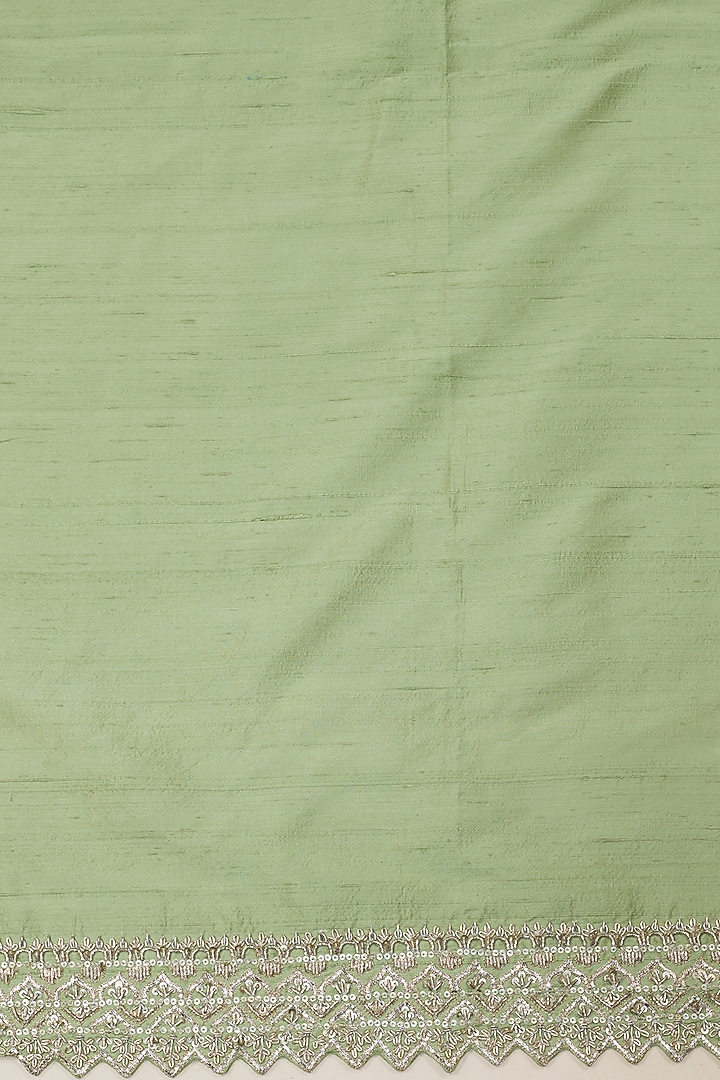 Green Organza Hand Embroidered Bridal Saree Set by Anushree Reddy at Pernia's Pop Up Shop