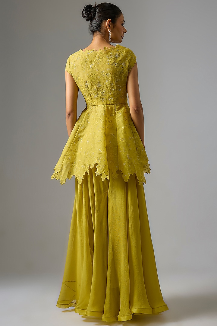 Yellow Organza Bridal Sharara Set by Anushree Reddy at Pernia's Pop Up Shop