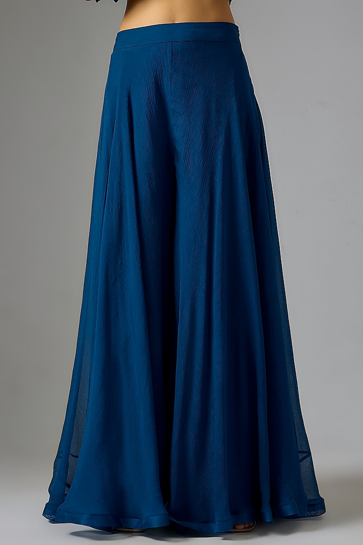 Blue Organza Bridal Sharara Set by Anushree Reddy at Pernia's Pop Up Shop