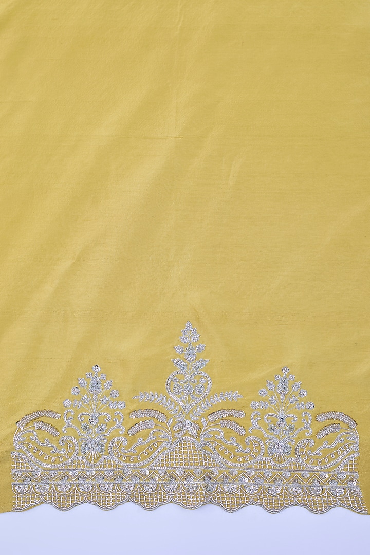 Ivory & Yellow Ombre Organza Hand Embroidered Bridal Saree Set by Anushree Reddy at Pernia's Pop Up Shop