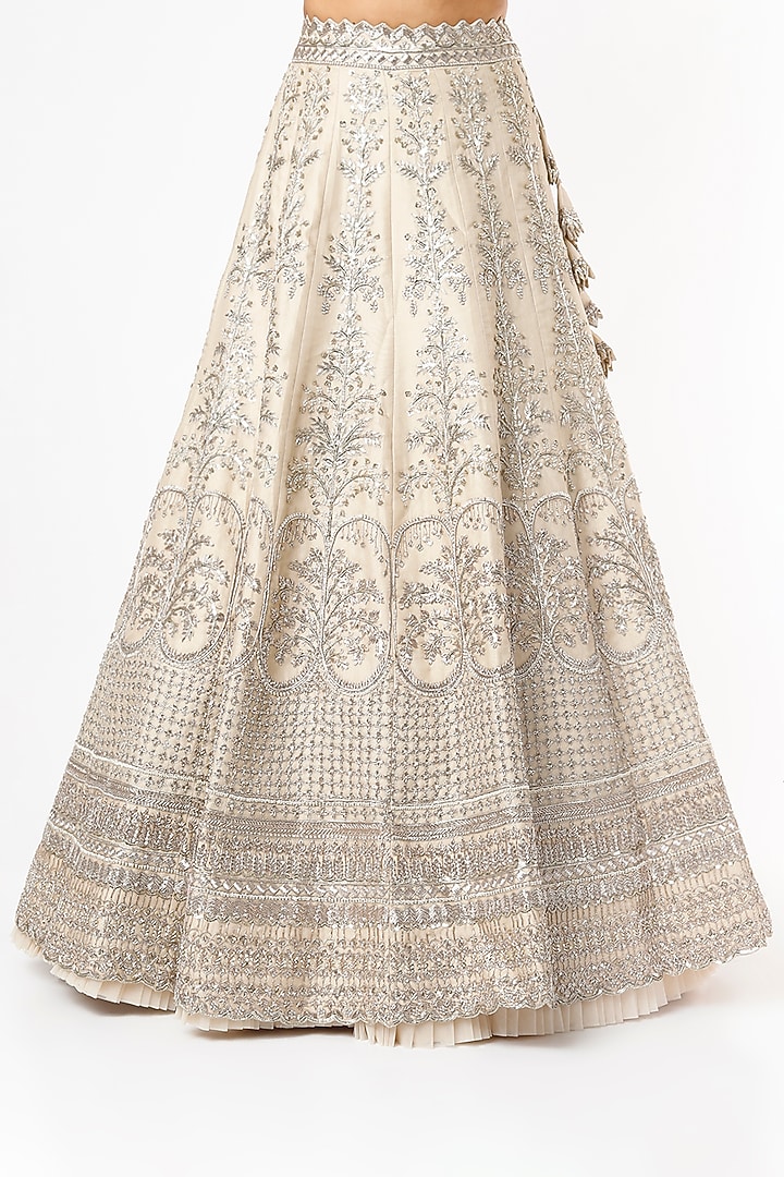 Ivory Net Bridal Lehenga Set by Anushree Reddy at Pernia's Pop Up Shop