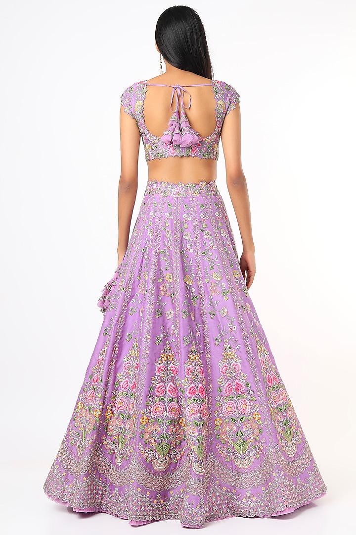 Lavender Embroidered Bridal Lehenga Set by Anushree Reddy at Pernia's Pop Up Shop