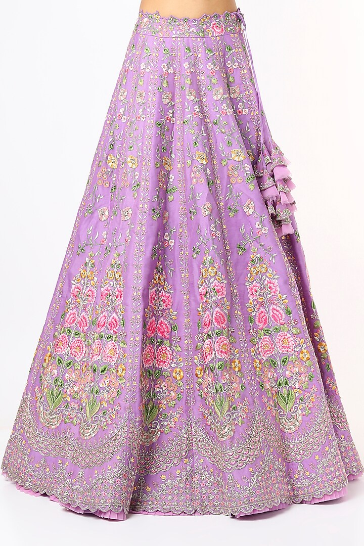 Lavender Embroidered Bridal Lehenga Set by Anushree Reddy at Pernia's Pop Up Shop