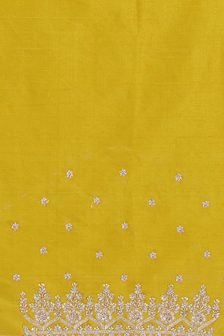 Yellow Organza Embroidered Bridal Saree Set by Anushree Reddy at Pernia's Pop Up Shop