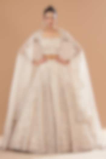Ivory Organza Bridal Lehenga Set by Anushree Reddy at Pernia's Pop Up Shop