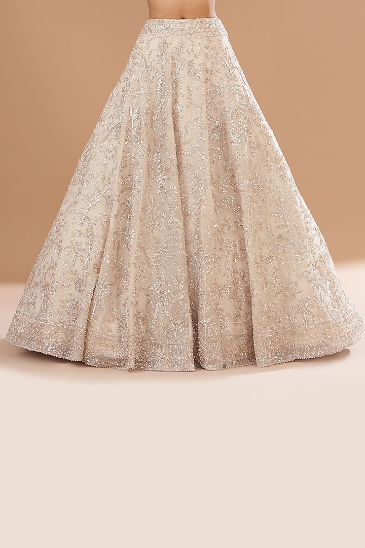 Ivory Organza Bridal Lehenga Set by Anushree Reddy at Pernia's Pop Up Shop