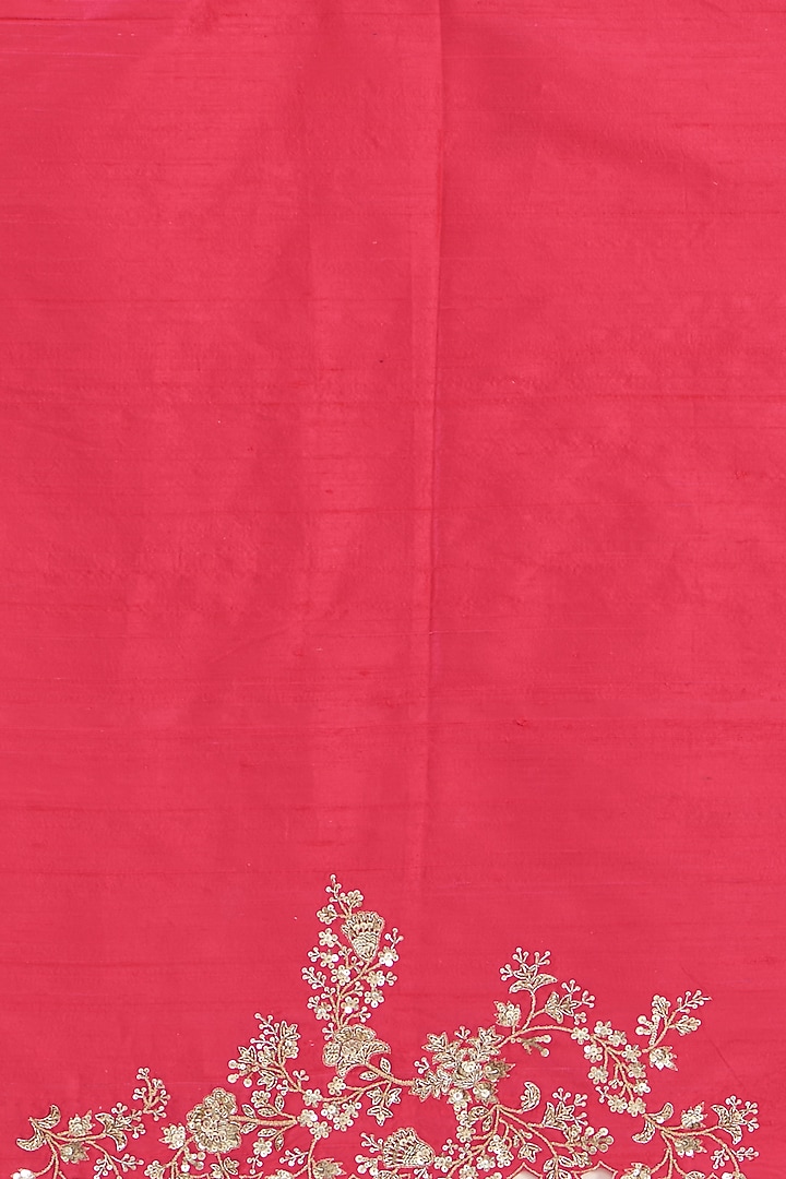 Hot Pink Organza Reception Saree Set by Anushree Reddy at Pernia's Pop Up Shop