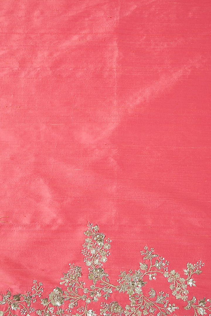 Peach Organza Reception Saree Set by Anushree Reddy at Pernia's Pop Up Shop