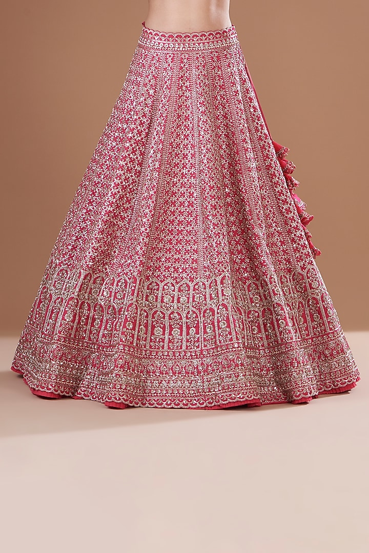 Pink Organza Bridal Lehenga Set by Anushree Reddy at Pernia's Pop Up Shop