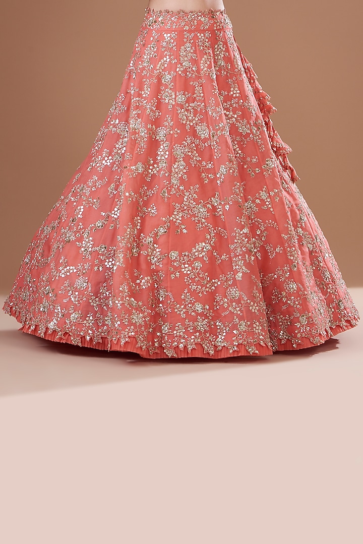 Orange Organza Bridal Lehenga Set by Anushree Reddy at Pernia's Pop Up Shop