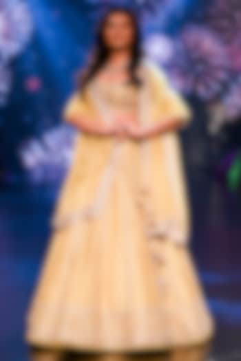 Yellow Chanderi Bridal Lehenga Set by Anushree Reddy at Pernia's Pop Up Shop