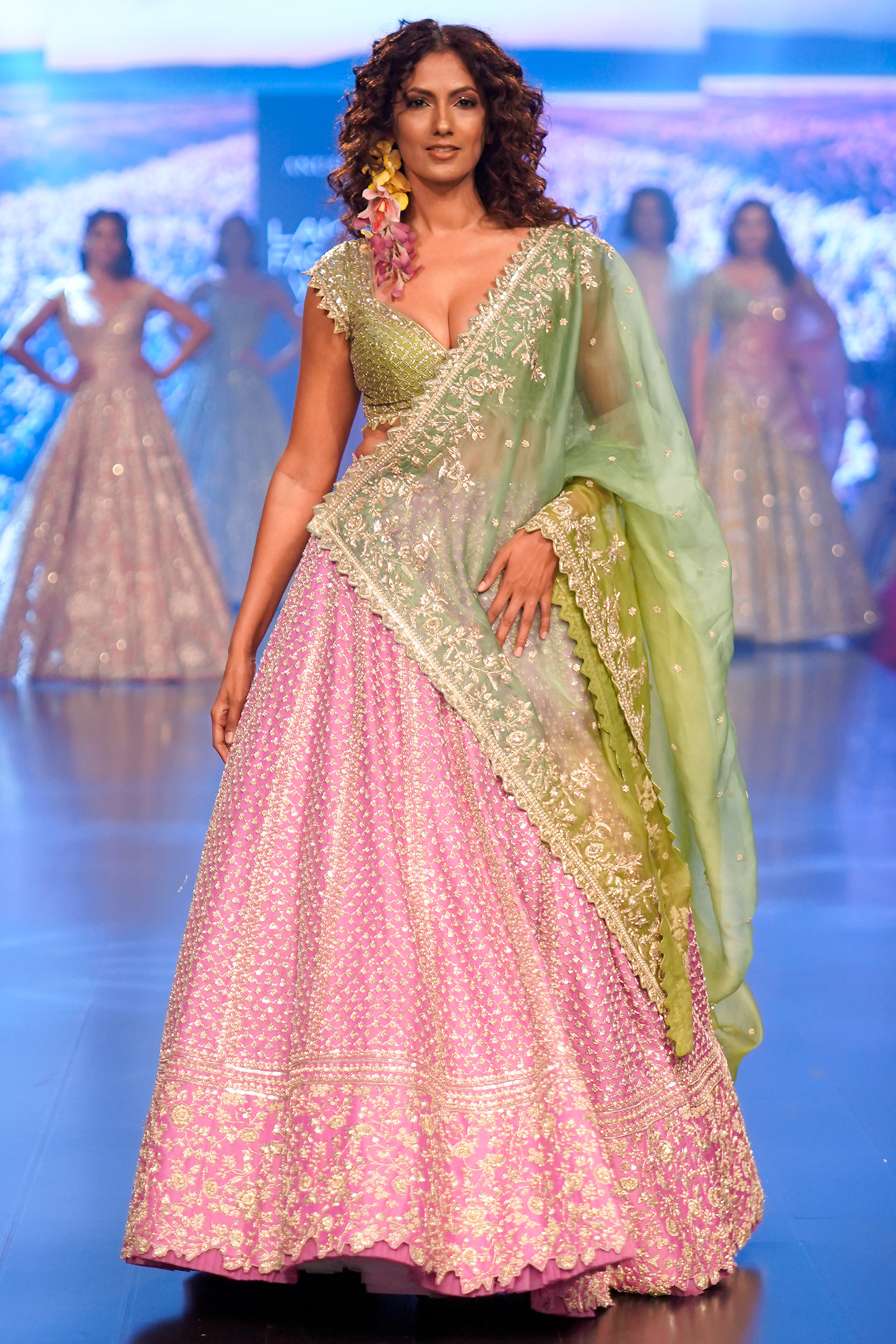 Lilac Organza Bridal Lehenga Set by Anushree Reddy at Pernia's Pop Up Shop