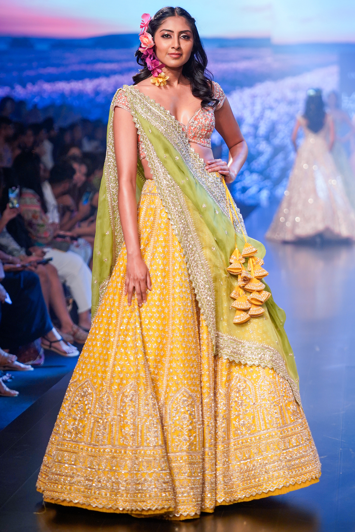 Yellow Organza Bridal Lehenga Set by Anushree Reddy at Pernia's Pop Up Shop