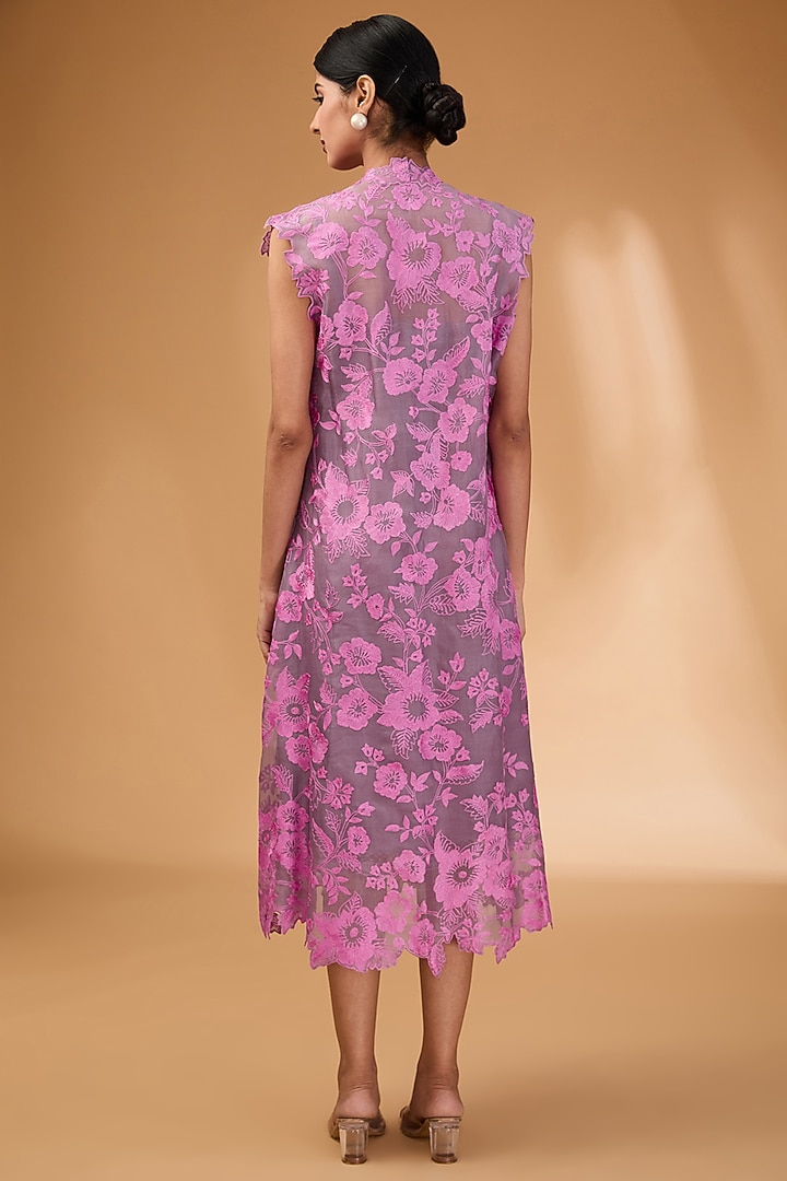 Grey Lavender Organza Jacket Set by Anushree Reddy at Pernia's Pop Up Shop
