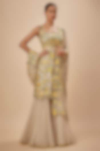 Ivory Organza Sharara Set by Anushree Reddy at Pernia's Pop Up Shop