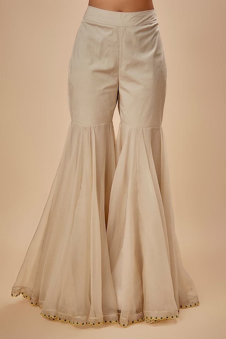Ivory Organza Bridal Sharara Set by Anushree Reddy at Pernia's Pop Up Shop