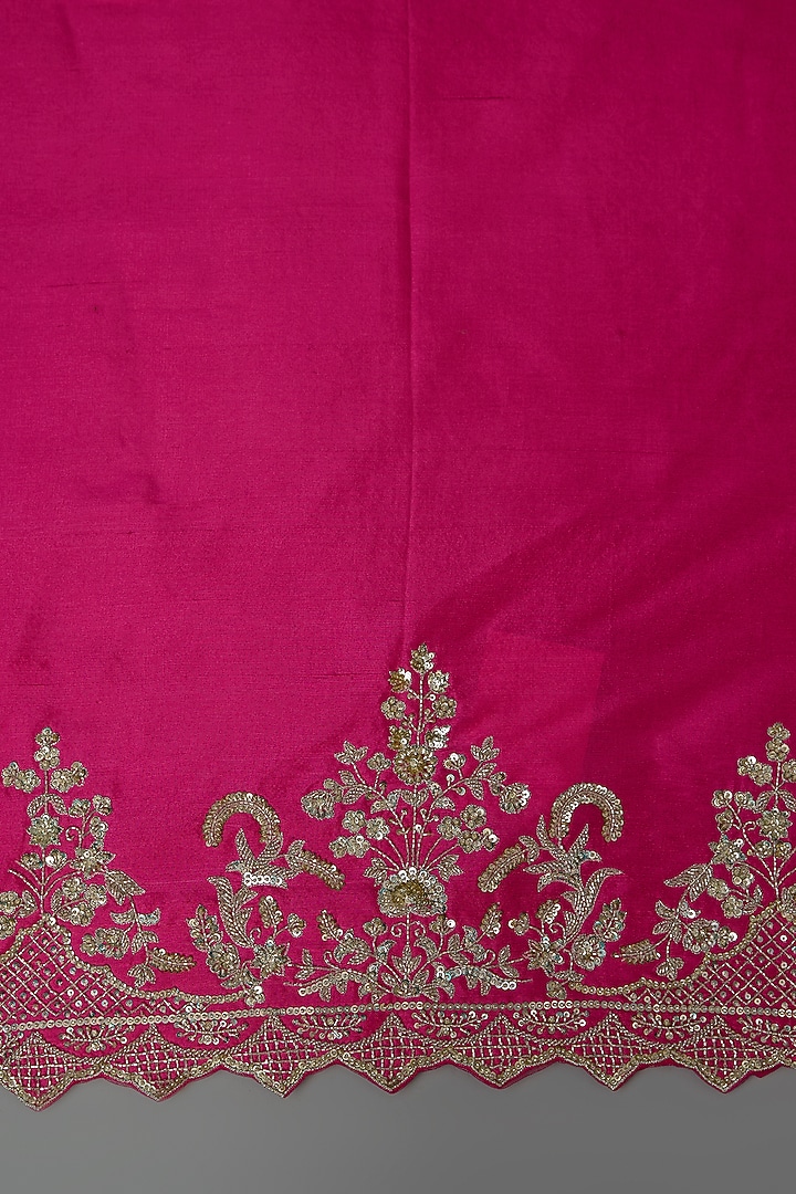 Pink & Hot Pink Organza Embroidered Bridal Saree Set by Anushree Reddy at Pernia's Pop Up Shop