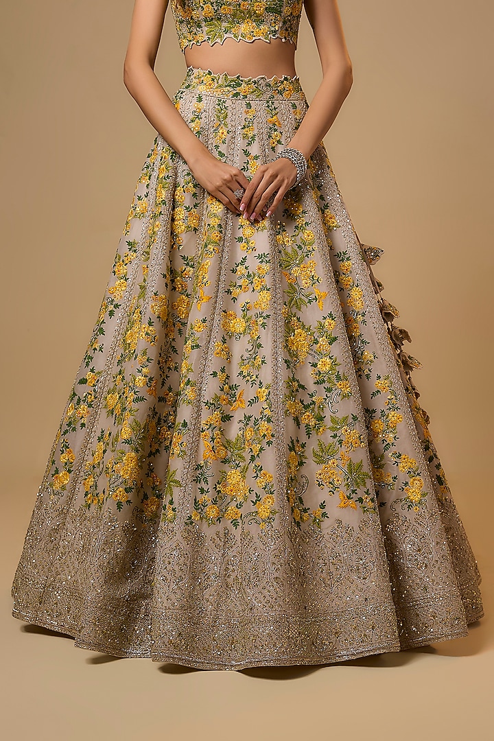 Ivory Organza Bridal Lehenga Set by Anushree Reddy at Pernia's Pop Up Shop