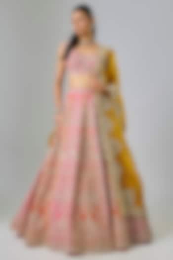 Tri-Colored Organza Bridal Lehenga Set by Anushree Reddy at Pernia's Pop Up Shop