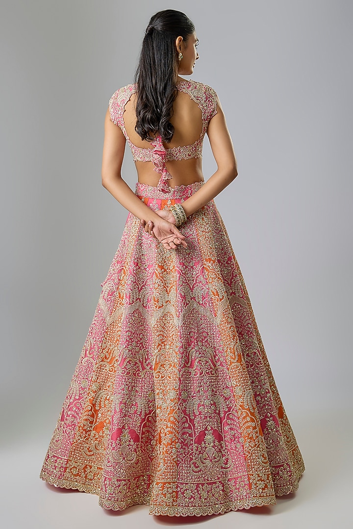 Tri-Colored Organza Bridal Lehenga Set by Anushree Reddy at Pernia's Pop Up Shop