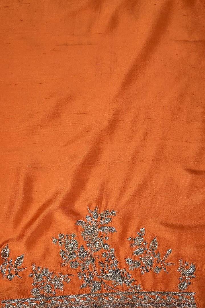 Orange Organza Bridal Saree Set by Anushree Reddy at Pernia's Pop Up Shop