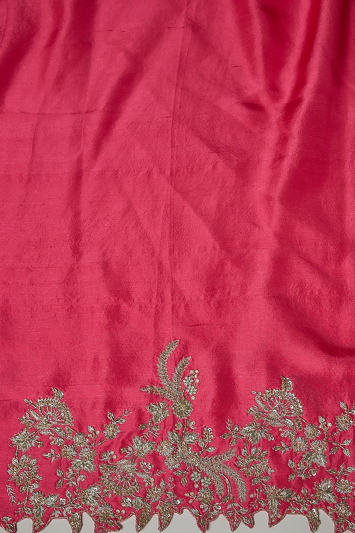 Multi-Colored Organza Hand Embroidered Bridal Saree Set by Anushree Reddy at Pernia's Pop Up Shop