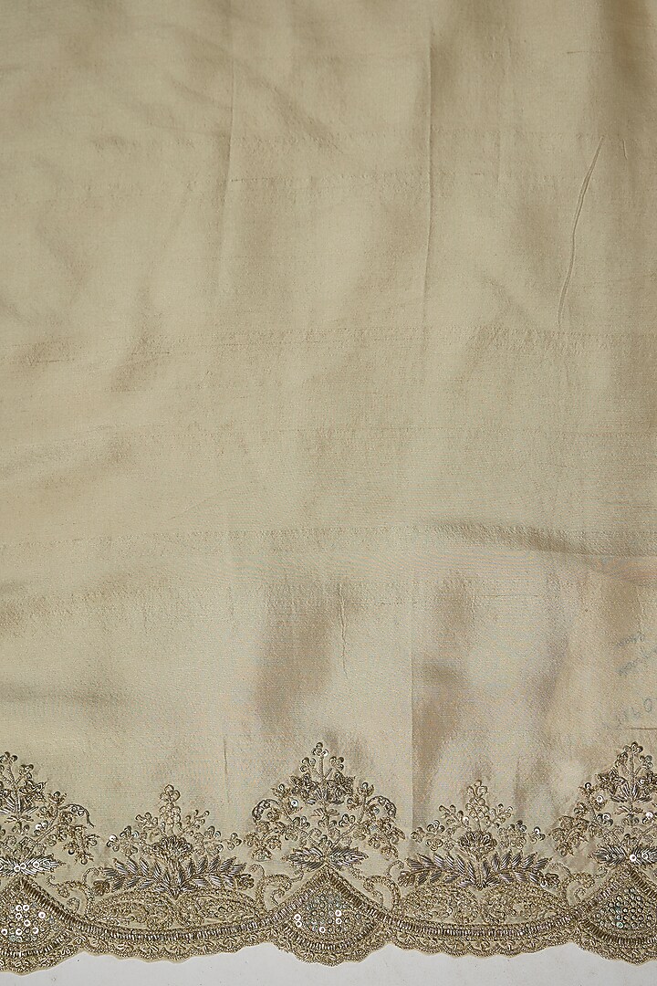 Ivory Organza Hand Embroidered Bridal Saree Set by Anushree Reddy at Pernia's Pop Up Shop