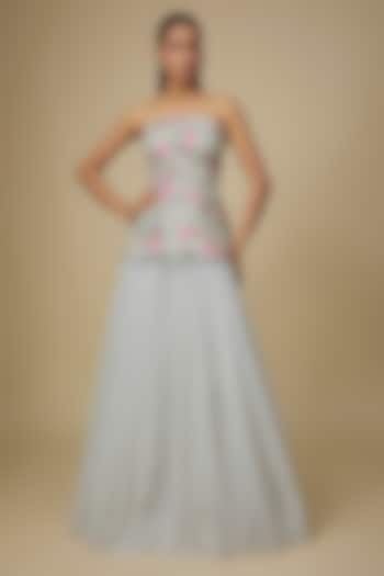 Ivory Net Skirt Set by Anushree Reddy at Pernia's Pop Up Shop