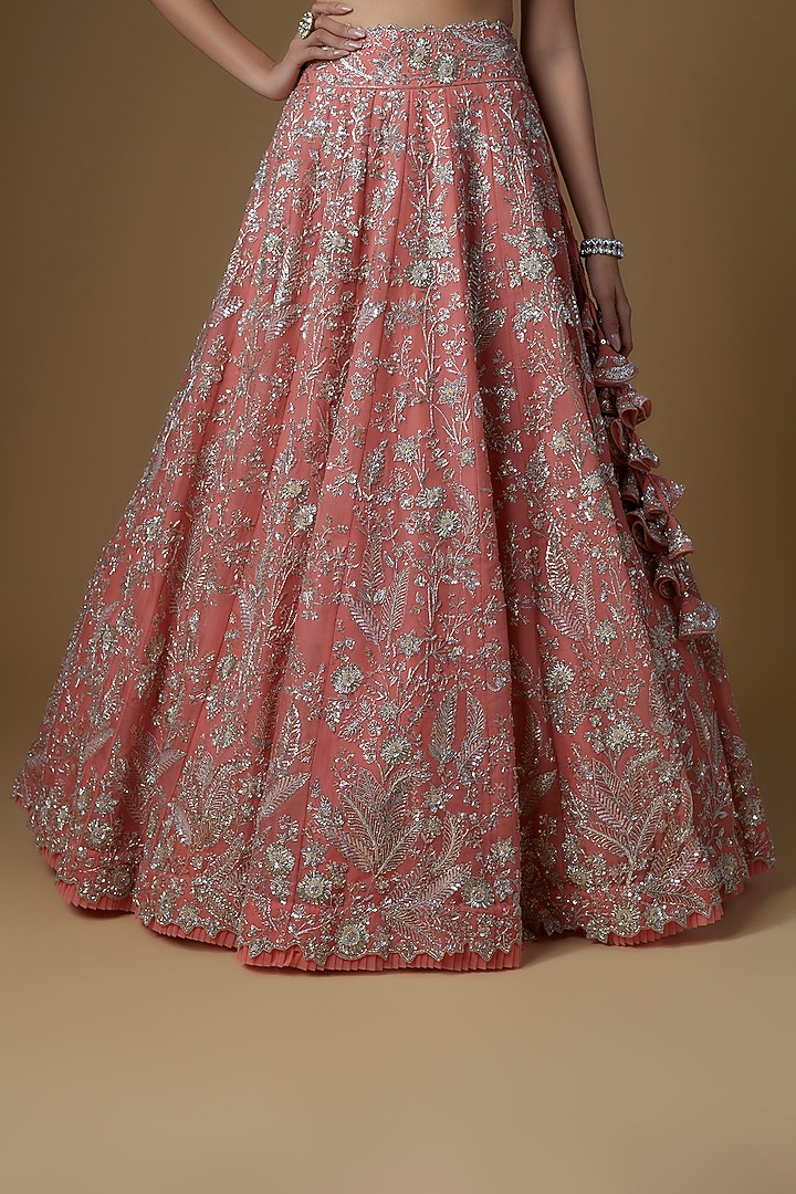 Pink Organza Bridal Lehenga Set by Anushree Reddy at Pernia's Pop Up Shop