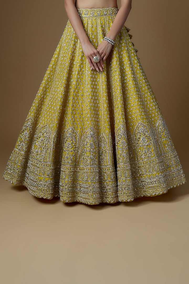 Lime Green Organza Bridal Lehenga Set by Anushree Reddy at Pernia's Pop Up Shop