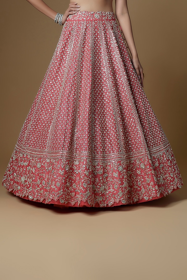 Pink Organza Bridal Lehenga Set by Anushree Reddy at Pernia's Pop Up Shop