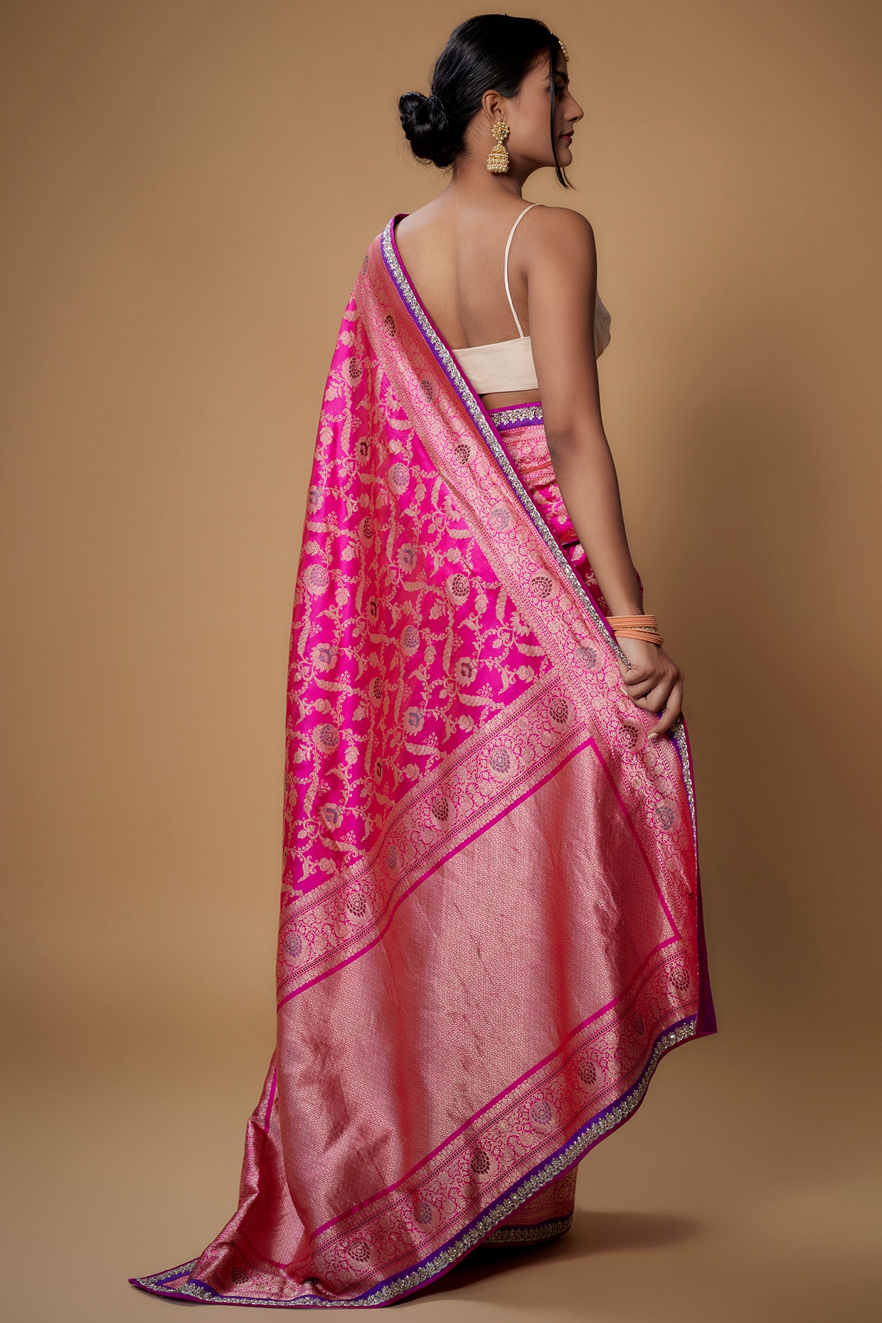 Rani Color Art Silk Banarasi Style Function Saree