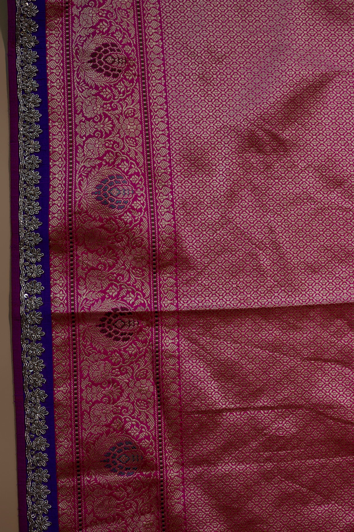 Pure Silk Banarsi Lime Green and Rani Pink Saree / SILK MARK/ Free Shipping  in US - Etsy