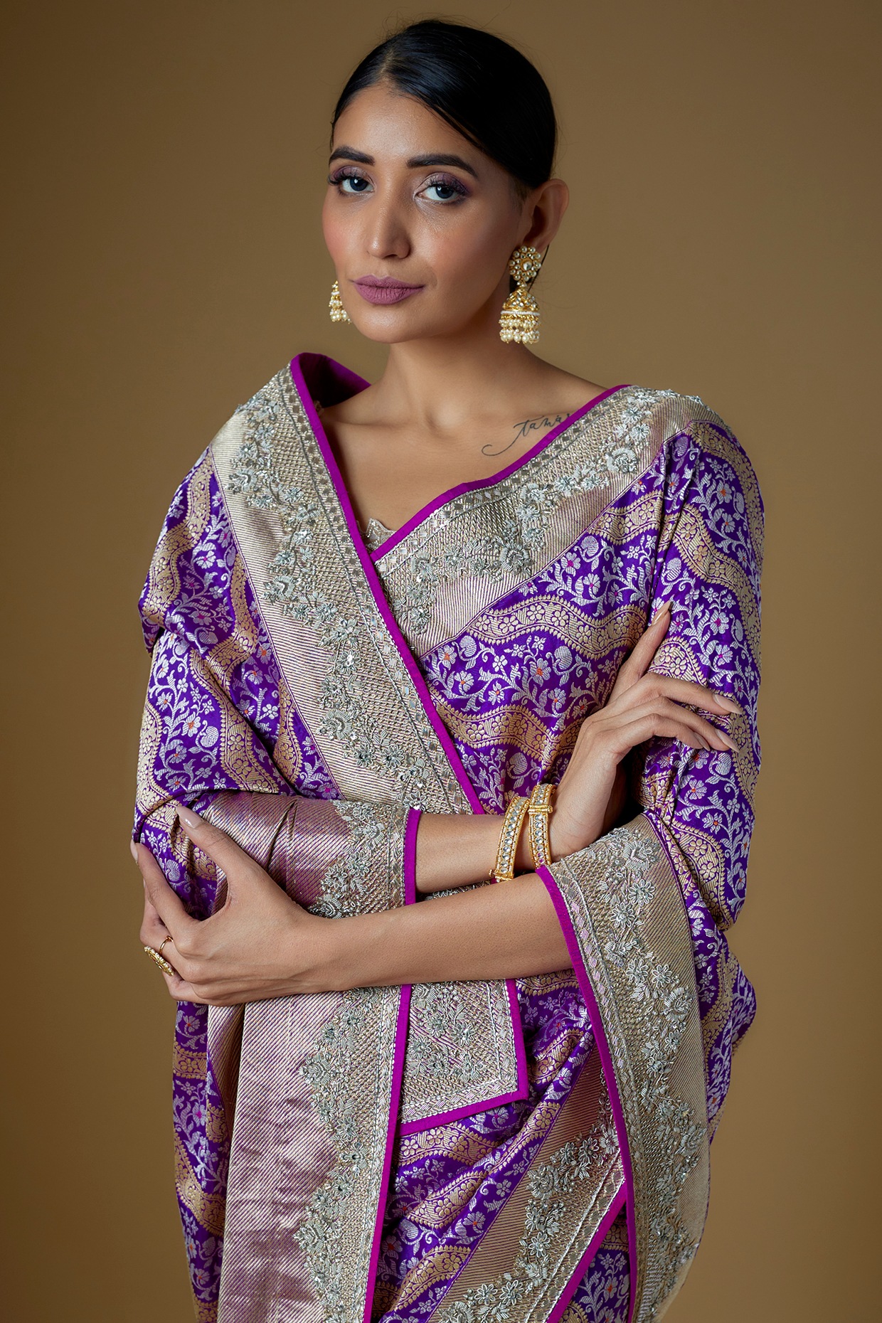 Buy Latest Purple Color Sarees Online in India | Karagiri