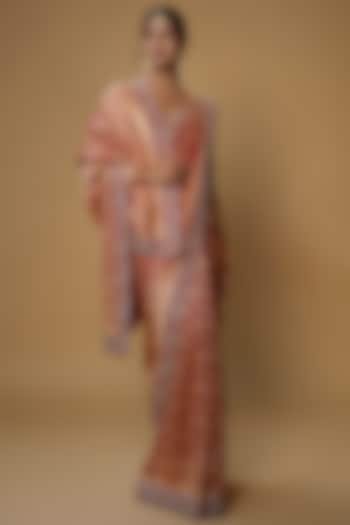 Red Silk Banarasi Bridal Saree Set by Anushree Reddy at Pernia's Pop Up Shop