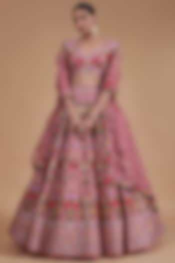 Pink Organza Bridal Lehenga Set by Anushree Reddy at Pernia's Pop Up Shop
