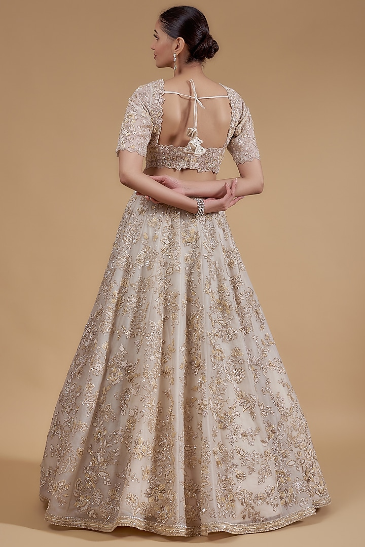 Ivory Organza Bridal Lehenga Set by Anushree Reddy at Pernia's Pop Up Shop
