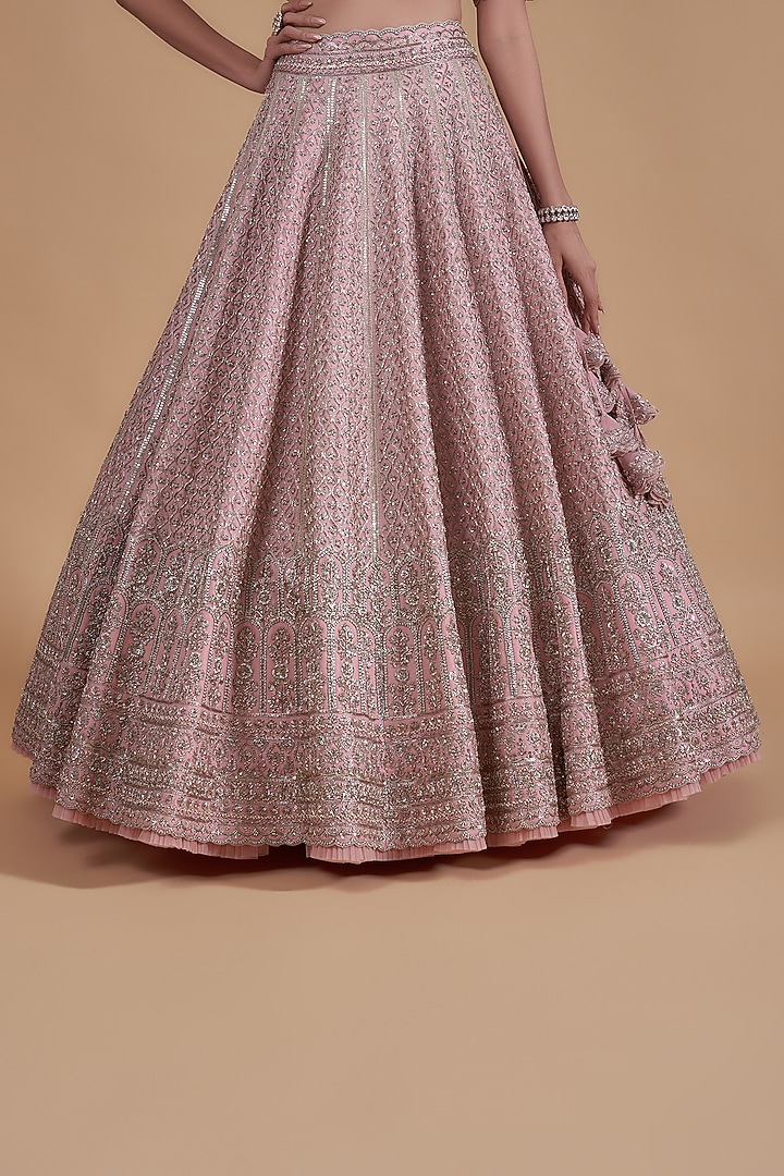 Pink Organza Bridal Lehenga Set by Anushree Reddy at Pernia's Pop Up Shop