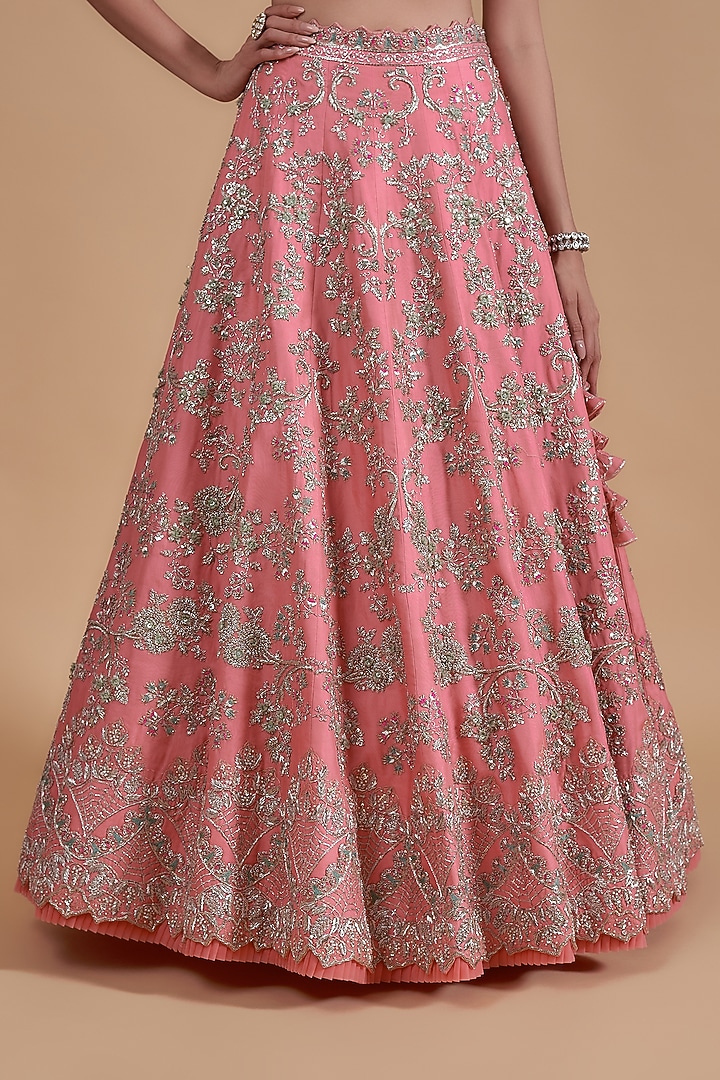 Pink Organza Bridal Lehenga Set by Anushree Reddy at Pernia's Pop Up Shop