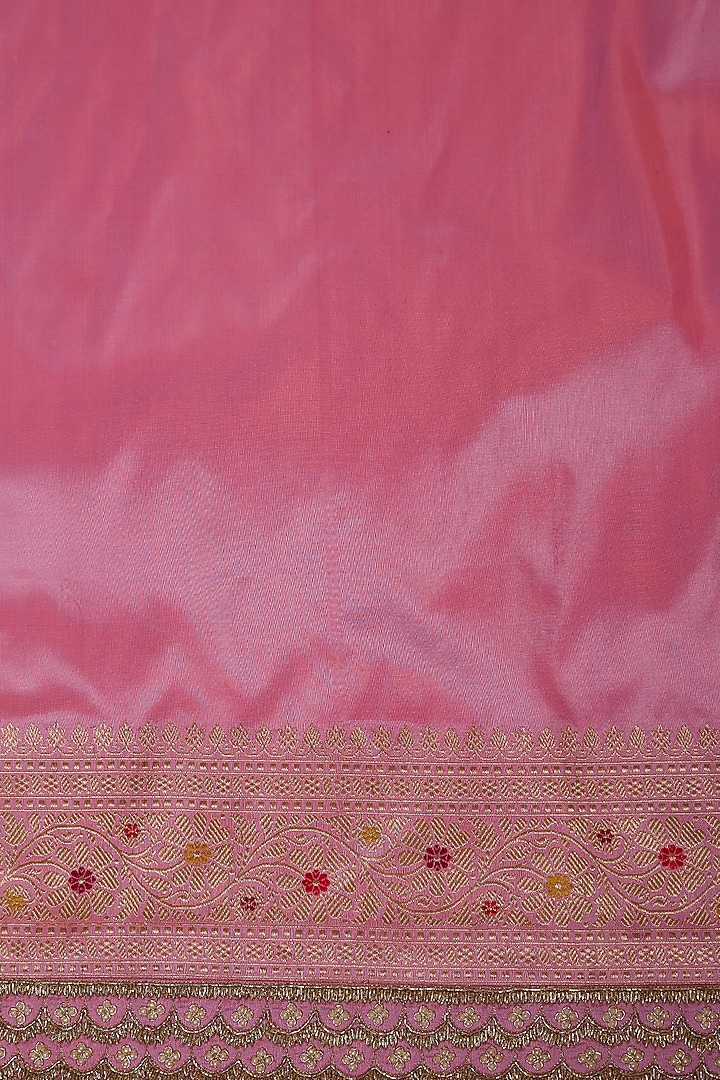 Lilac Banarasi Silk Zardosi Work Bridal Saree Set by Anushree Reddy at Pernia's Pop Up Shop