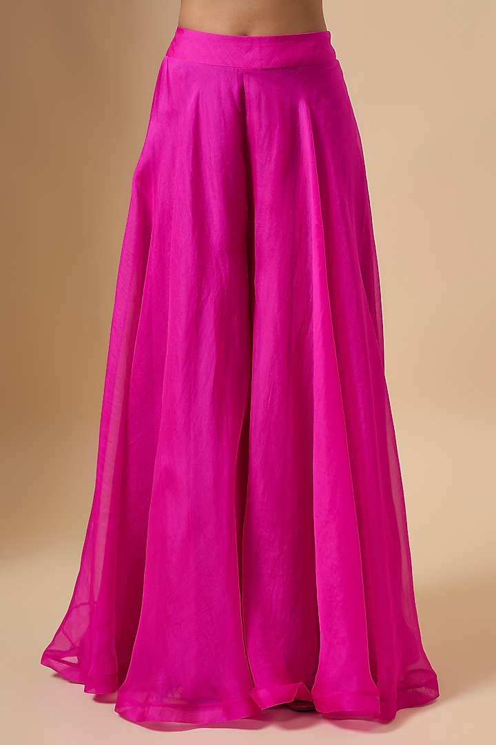 Hot Pink Dupion Silk Bridal Sharara Set by Anushree Reddy at Pernia's Pop Up Shop