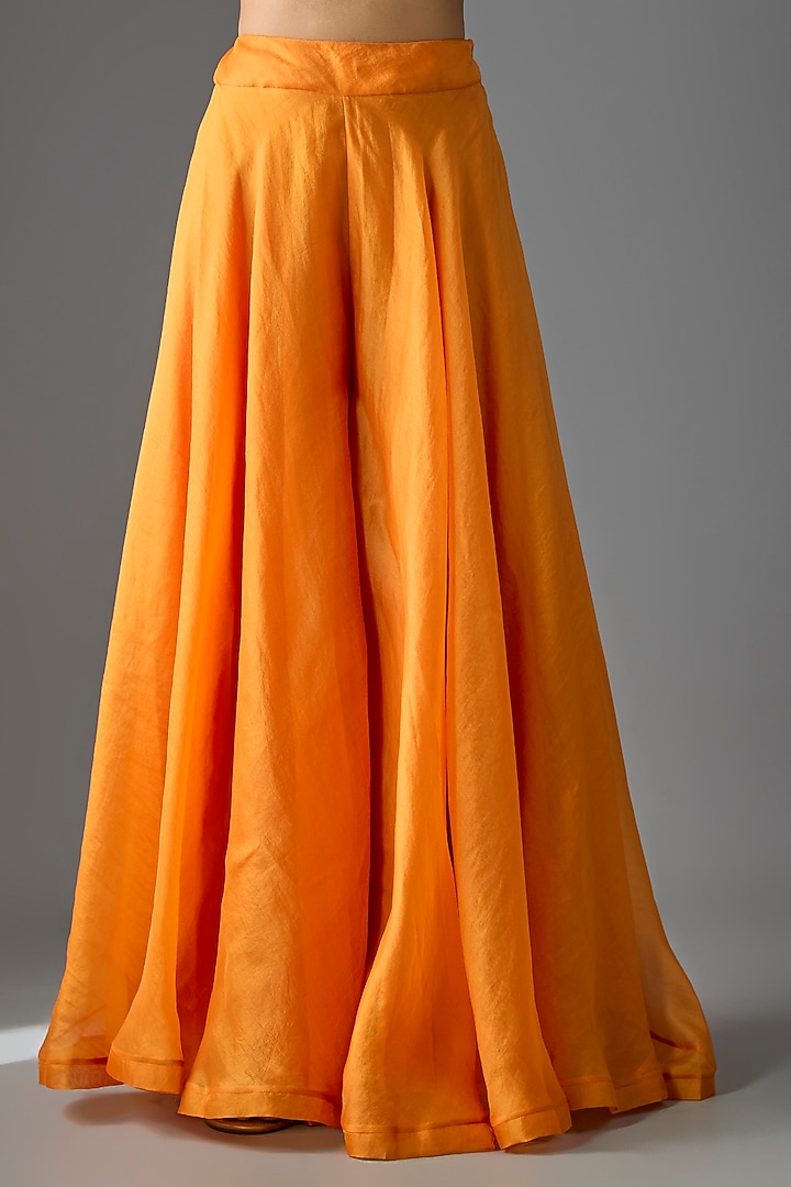 Orange Dupion Silk Bridal Sharara Set by Anushree Reddy at Pernia's Pop Up Shop