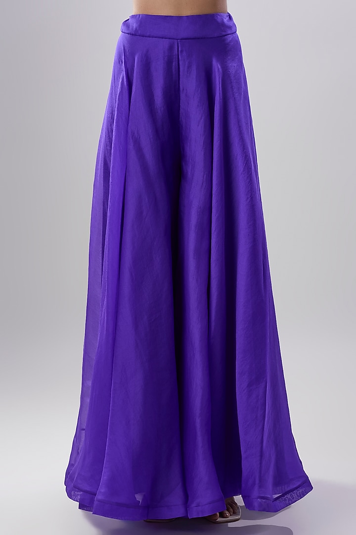 Royal Blue Dupion Silk Bridal Sharara Set by Anushree Reddy at Pernia's Pop Up Shop