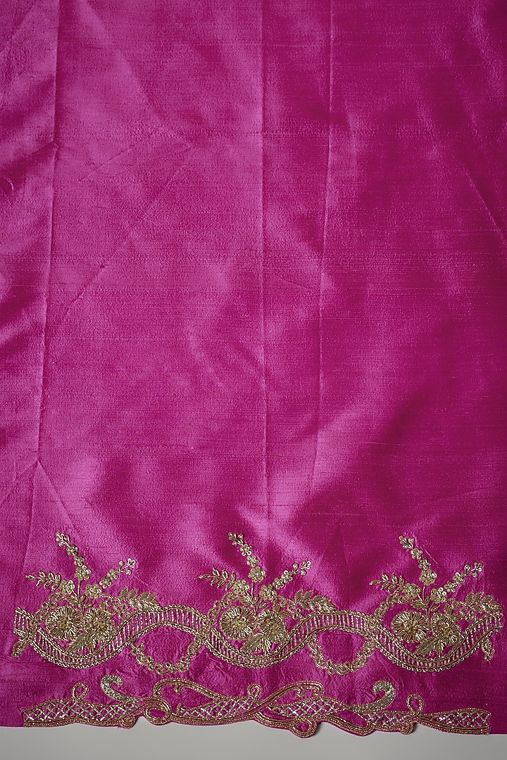 Peach Organza Embroidered Bridal Saree Set by Anushree Reddy at Pernia's Pop Up Shop