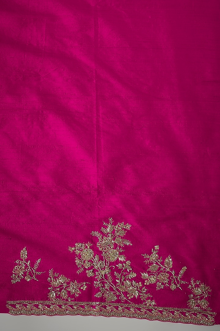 Pink Organza Embroidered Bridal Saree Set by Anushree Reddy at Pernia's Pop Up Shop