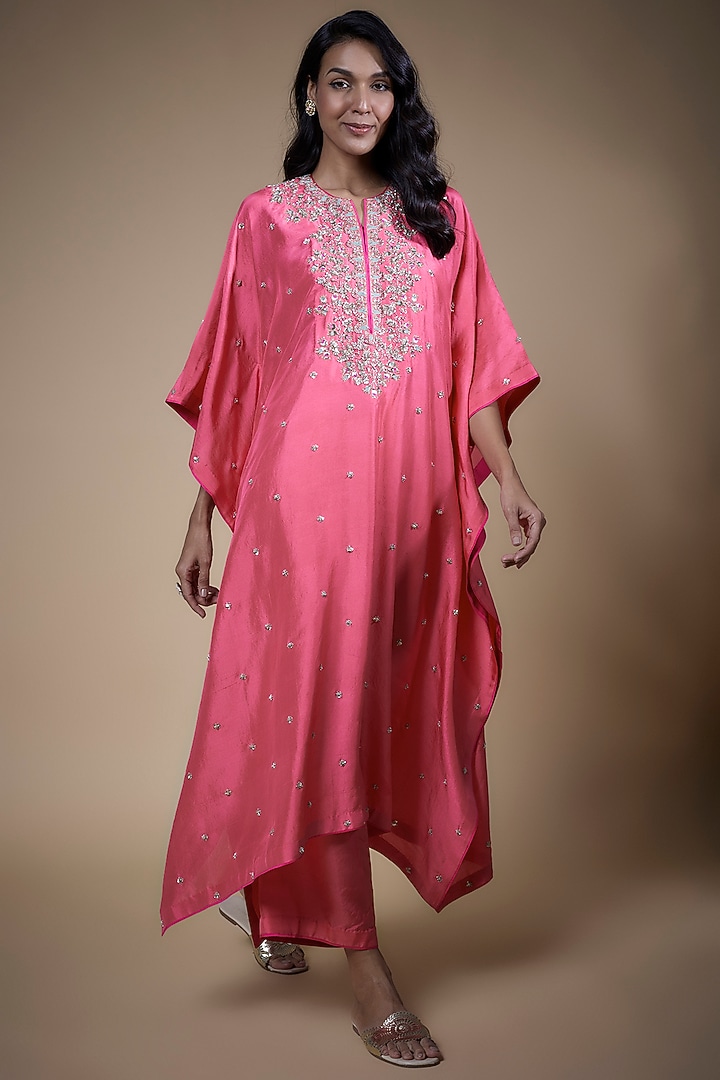 Saron Pink Kaftan Set main image 0