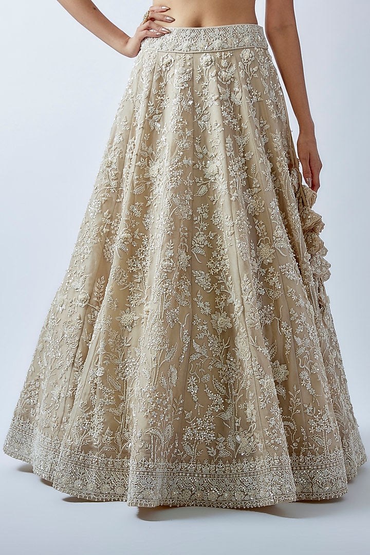 Ivory Organza Bridal Lehenga Set by Anushree Reddy at Pernia's Pop Up Shop